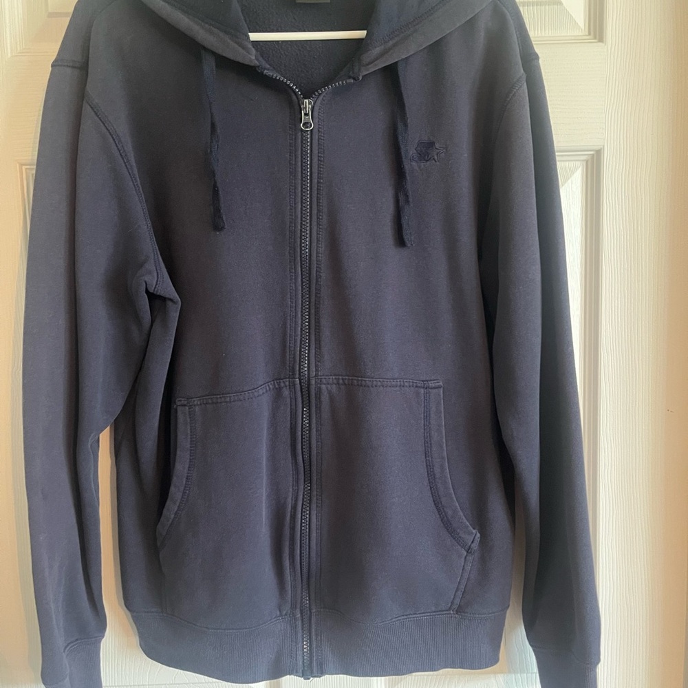 Men's Navy Blue Starter Zip-Up Hoodie